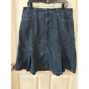 Cato Denim Skirt with pleated hem